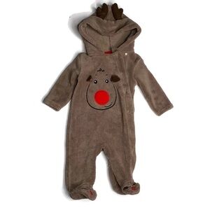 George baby’s 3-6M fuzzy warm rain deer onesie‎